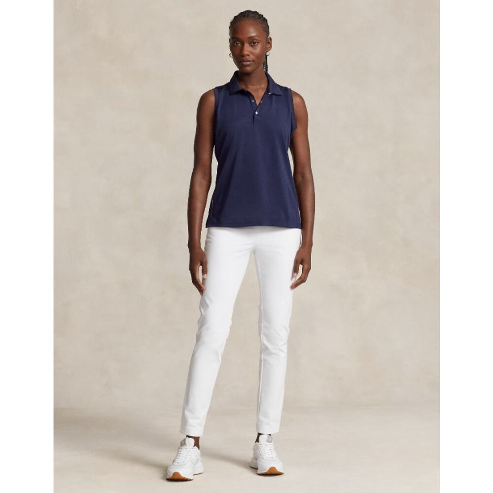 Sleeveless Polo Top in Navy - Picture 9 of 14